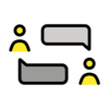 Icon of two people with speech bubbles